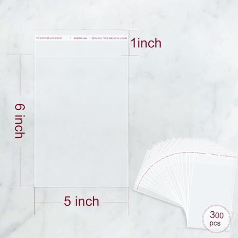 300PCS Clear Self Sealing Cellophane Bags - Cookie, Candy & Bread Bags (5x6 Inches) in Kuwait