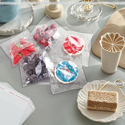300PCS Clear Self Sealing Cellophane Bags - Cookie, Candy & Bread Bags (5x6 Inches) in Kuwait