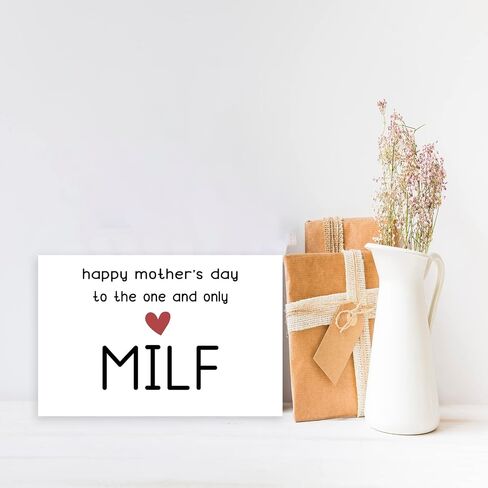 OJsensai Happy Milf Mothers Day Card from Husband, Great Mothers Day Gifts for Wife, Small Mothers Day Card for Girlfriend, Unique Mother’s Day Gift for Her in Kuwait