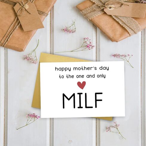 OJsensai Happy Milf Mothers Day Card from Husband, Great Mothers Day Gifts for Wife, Small Mothers Day Card for Girlfriend, Unique Mother’s Day Gift for Her in Kuwait
