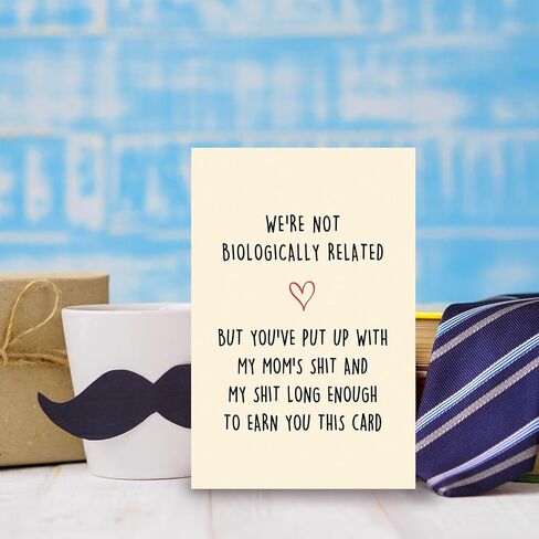 Funny Fathers Day Card for Step Dad,Happy Father's Day Gifts from Step Daughter Son,Bonus Dad Fathers Day Card Gift in Kuwait