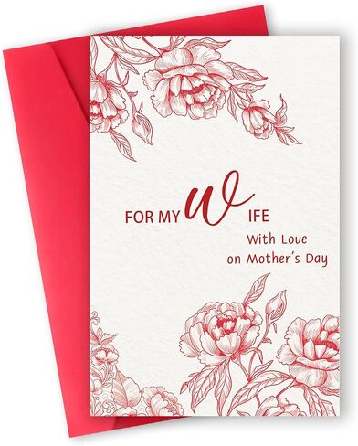 Mother’s Day Card for Wife,Romantic Mothers Day Gift Idea from Husband,Lovely Flower Mother’s Day Card for Women,Unique Gifts for Wife in Saudi Arabia