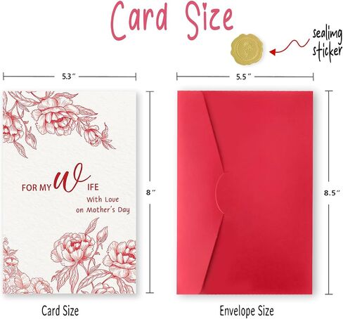 Mother’s Day Card for Wife,Romantic Mothers Day Gift Idea from Husband,Lovely Flower Mother’s Day Card for Women,Unique Gifts for Wife in Saudi Arabia