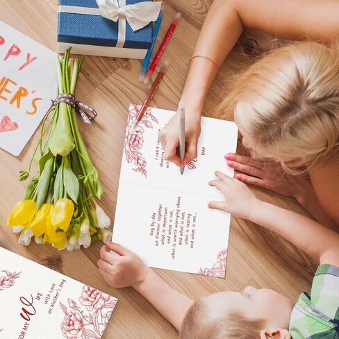 Mother’s Day Card for Wife,Romantic Mothers Day Gift Idea from Husband,Lovely Flower Mother’s Day Card for Women,Unique Gifts for Wife in Saudi Arabia