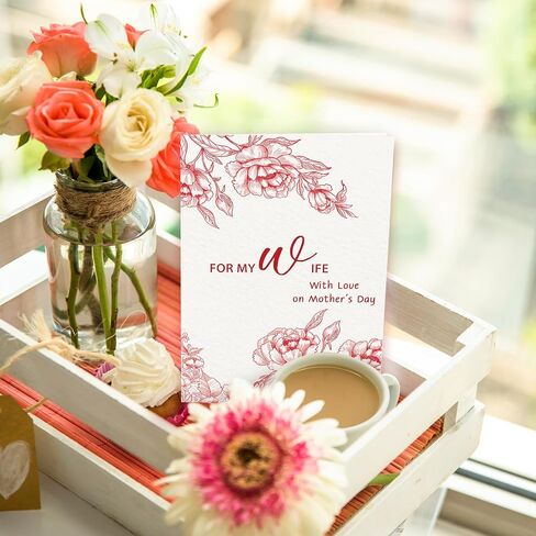 Mother’s Day Card for Wife,Romantic Mothers Day Gift Idea from Husband,Lovely Flower Mother’s Day Card for Women,Unique Gifts for Wife in Saudi Arabia