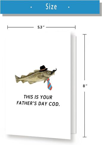 Yikalus Funny Funder Fedm's Gift for Dad ، بطاقة الصيد للأب ، الزوج ، بطاقة سمك القد يوم الفكاهة ، فكرة هدية لمحبي الصيد in Kuwait