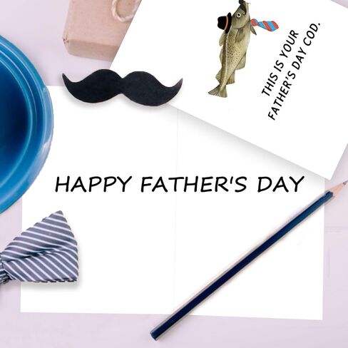 Yikalus Funny Funder Fedm's Gift for Dad ، بطاقة الصيد للأب ، الزوج ، بطاقة سمك القد يوم الفكاهة ، فكرة هدية لمحبي الصيد in Kuwait