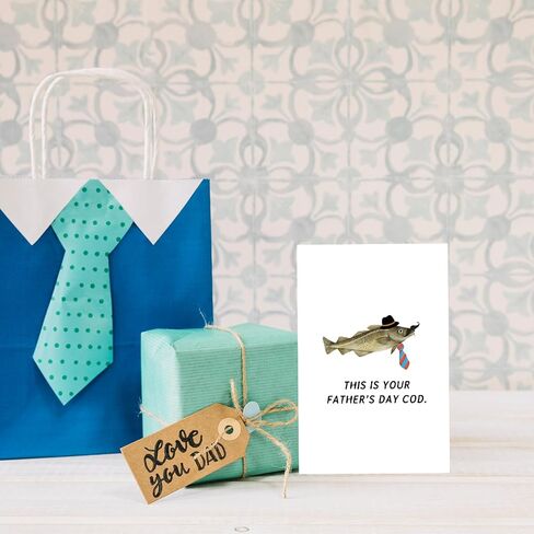Yikalus Funny Funder Fedm's Gift for Dad ، بطاقة الصيد للأب ، الزوج ، بطاقة سمك القد يوم الفكاهة ، فكرة هدية لمحبي الصيد in Kuwait