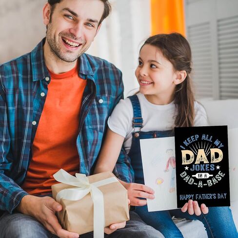 Funny Fathers Day Card for Step Dad,Happy Father's Day Gifts from Step Daughter Son,Bonus Dad Fathers Day Card Gift in Kuwait