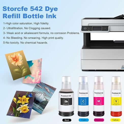552 T552 استبدال زجاجات إعادة ملء الحبر لـ Epson 552 T552 T552920 المستخدمة في Photo Epson Photo ET-8550 ET-8500 (1Black ، 1Photo Black ، 1cyan ، 1magenta ، 1ywelly ، 1gray ، 600ml ink ink) in Kuwait