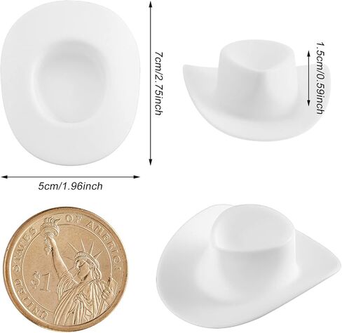 40 Pieces Plastic Mini Cowboy Cowgirl Hat Western Hat Cupcake Toppers Miniature Cute Doll Party Toy Accessories for Dollhouse Decorations in Saudi Arabia