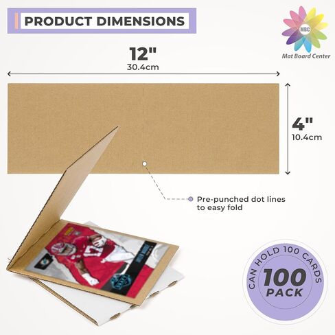 مركز لوحة السجادة، واقيات شحن البطاقات المتدرجة 4 × 6، 50 حزمة (يمكن أن تحمل 50 بطاقة)، ​​وسادات تغليف مموجة ممتازة، مستلزمات أوراق قابلة للطي، أكمام من الورق المقوى للبطاقات الرياضية، بطاقة بريدية صلبة لبطاقات التداول in Kuwait