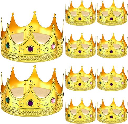 Hanaive King Crowns for Men Kids Gold Royal Plastic Crown Jeweled for King Queen Prince Princess Costume Cosplay Party in Saudi Arabia