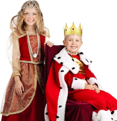 Hanaive King Crowns for Men Kids Gold Royal Plastic Crown Jeweled for King Queen Prince Princess Costume Cosplay Party in Saudi Arabia