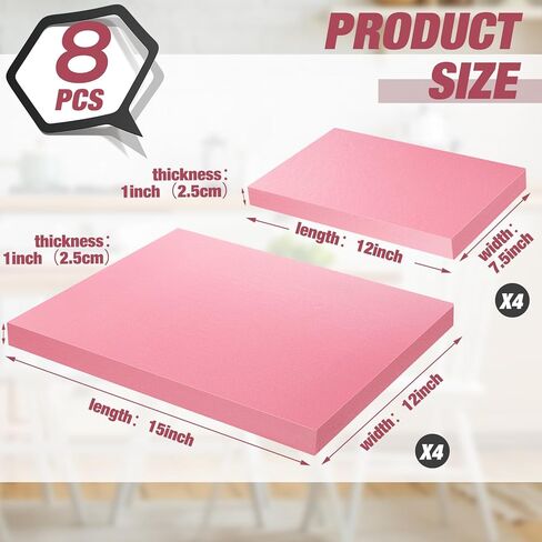 XPS FOAM 12 × 15 "و 12 × 7.5" مستطيل البوليسترين ، لوحة الرغوة ، لمستلزمات الفنون النمذجة DIY (4 أجزاء ، سمك ： 1 بوصة) in Kuwait