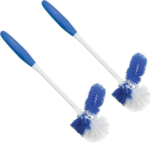 Toilet Brush and Holder Set, Classic Version, Durable, Strong Bristles for Deep Cleaning, Non-Scratch w/Compact Space Saving Storage Holder, 2 Pack in Kuwait