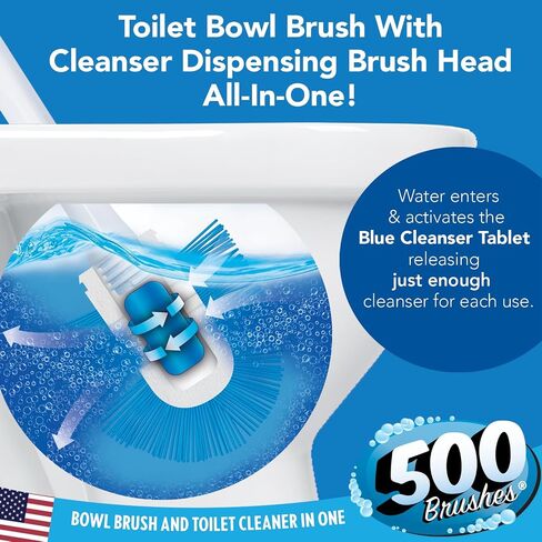 Toilet Brush and Holder Set, Classic Version, Durable, Strong Bristles for Deep Cleaning, Non-Scratch w/Compact Space Saving Storage Holder, 2 Pack in Kuwait