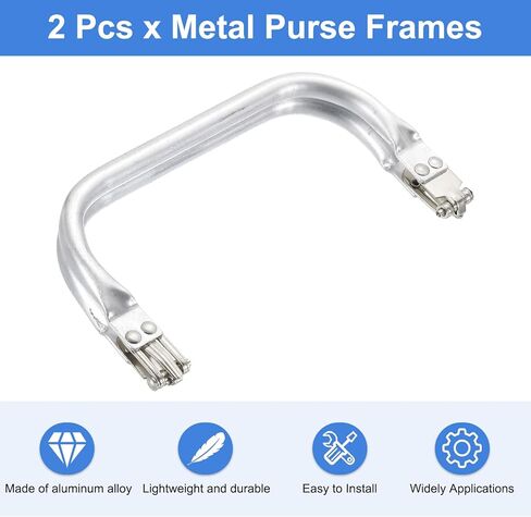 إطار محفظة UXCELL Metal 6 in ، 2 PCS مستطيل قفل قبلة إطار ، استبدال أجهزة إطار كيس لصنع حقيبة مقبض محفظة DIY ، إطارات محفظة عملة القابض in Kuwait