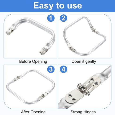 إطار محفظة UXCELL Metal 6 in ، 2 PCS مستطيل قفل قبلة إطار ، استبدال أجهزة إطار كيس لصنع حقيبة مقبض محفظة DIY ، إطارات محفظة عملة القابض in Kuwait