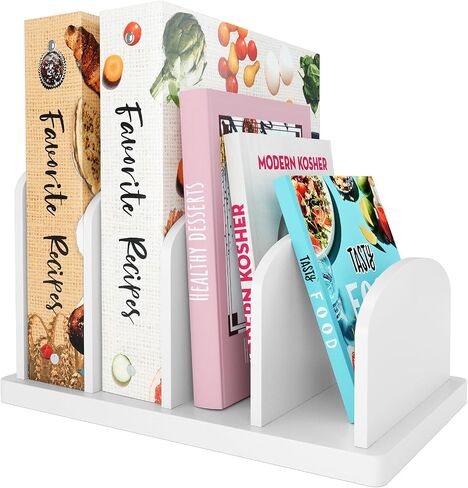 Cook Book Organizer, Recipe Book Holder Rack, Tabletop Stand for Convenient Cookbook Storage, 4-Slot Cook Book Stand Kitchen, Binder Holder for Desk & Countertop (Black, 12.6 x 8 7.72'') in Saudi Arabia