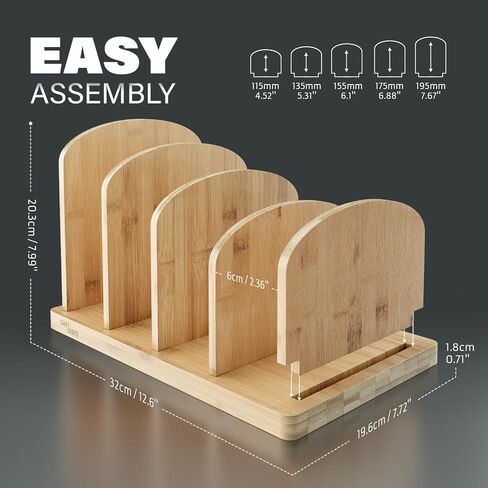 Cook Book Organizer, Recipe Book Holder Rack, Tabletop Stand for Convenient Cookbook Storage, 4-Slot Cook Book Stand Kitchen, Binder Holder for Desk & Countertop (Black, 12.6 x 8 7.72'') in Kuwait