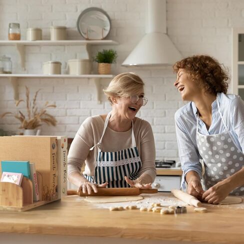 Cook Book Organizer, Recipe Book Holder Rack, Tabletop Stand for Convenient Cookbook Storage, 4-Slot Cook Book Stand Kitchen, Binder Holder for Desk & Countertop (Black, 12.6 x 8 7.72'') in Kuwait