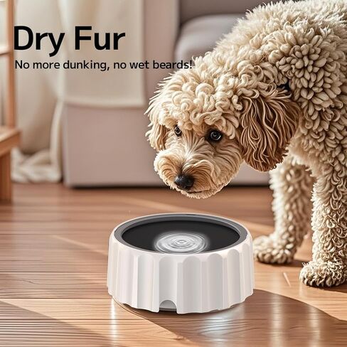 Dog Water Bowl 70oz/2L Large Capacity Water Dispenser No Spill Non Slip No Splash Pet Slow Feeder No Drip Vehicle Carried Travel Slow Drinking Bowl for Dogs Cat(Dark Grey) in Saudi Arabia