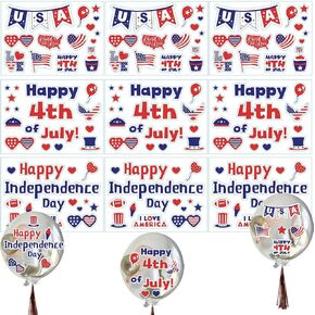 ملصقات بالون عيد الأم عيد ميلاد سعيد بوبو رسائل 12 PCS الذهب الأسود قوس قزح DIY Paster Glass Sticker Supplies Decord Palloon Decor