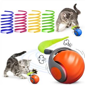 6pcs التفاعلية لعبة Cat Toy Automatic Smart Toy Ball مع ذيل بديل للقطط/الكلاب بالملل الداخلي ، ومستشعر مضايقات المطاردة للحيوانات الأليفة ، ألعاب القط السريع للحيوانات الأليفة (الأزرق+البرتقالي)