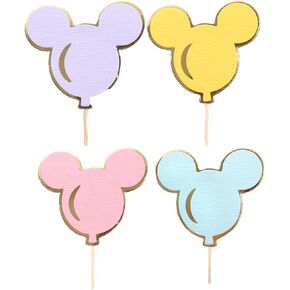 12pcs Mouse Cupcake Toppers - قبعات البالون المصغرة للبالون البالون لعيد الميلاد ، وزينة حفل الزفاف ، ودعائم صور الأطفال ، ودائم صور ، وتكشف عن الجنس ،