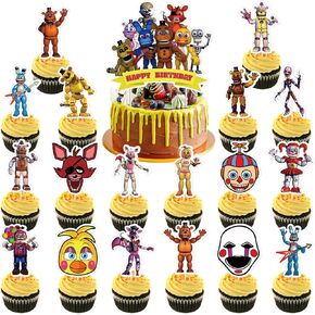 Genshii 37pcs مجموعة الديكور الكيك المصارعة تشمل 1pc كعكة كبيرة Topper 36pcs كب كيك أدوات كبيرة لمصارعة ديكور حفلة عيد ميلاد المصارعة (WWE)