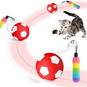 VIWIK Interactive Cat Toys for Indoor Cats, Automatic Motion Activated Kitten Ball Toy, Moving Stimulation Cat Toys for Bored Indoor Adult Cats, Low Noise Fast Rolling Moving Ball Red