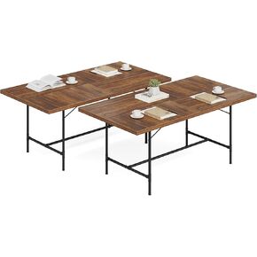 LITTLE TREE 6FT Conference Table, Rectangle 70.8" W x 35.4" D Meeting Table, Seminar Table for Office Conference Room(2-Piece)