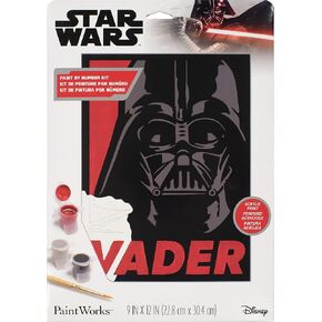 Dimensions PaintWorks Darth Vader Star Wars Paint by Number Kit for Adults and Kids, Finished Project 9" x 12", Multicolor 7 Piece