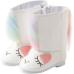 Doll Shoes Accessories Doll Snow Boots Fit 18-inch American Doll Girl Dolls (Unicorn Boots)