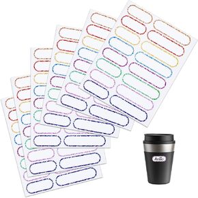 96 Pcs Waterproof Bottle Labels Sticker Write-on Name Label Stickers Self-Laminating Removable Stickers Personalizable Water Bottle Labels Self Adhesive Sticker for Containers School Supplies