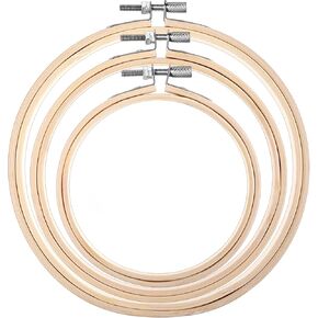 3pcs Embroidery Hoop 4/5/6 inch Circle Cross Stitch Hoop and Bamboo Frame Round Adjustable Embroidery Hoops Set for Cross Stitch Ornament and Art Craft Sewing