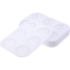 12pcs لوحة صينية الطلاء ، 6 ثقوب لوحة بلاستيكية مستطيلة ، 4.9x3.3in لوحة ألوان مائية صينية فن لطلاء الرسم ، الحرف اليدوية والفنون الفنية