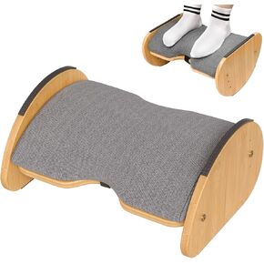 Amazer Bamboo Foot Rest for Under Desk at Work ، مسند قدم قابل للتعديل 2 في 1 ، مسند قدم قابل للتعديل ، مسند قدم مريح لمكتب الألعاب ، قدم القدمين الساقين لمكتب المنزل