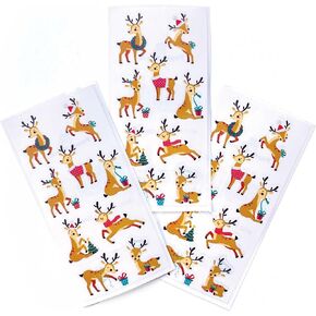 Paper House Productions Christmas Cheer Pack of 3 Sticker Half-Sheets for Crafts, Scrapbooking & Collecting - Santa's Reindeer