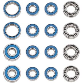 16PCS RC Off-Road Car Front and Rear Bearings Kit 5x11x4 mm 7x14x3.5mm Open 5x14x5mm 10x15x4mm Compatible with Axial SCX10.2 SCX10 II Ar44