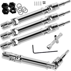 RC Drivway Axles Progrades Part for 1/10 Big Rock 3S ، CVD عمود محرك خلفي أمامي مع سداسي عشرية ، فضية