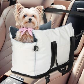Coolbebe Dog Car Carn للكلاب الصغيرة ، وحدة التحكم المركزية للكلاب الصغيرة ، مقعد السيارة ، مقعد معزز للحيوانات الأليفة للجرو مع جيوب التخزين (أسود)