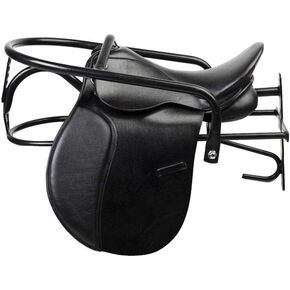 HORZE Lockable Saddle Rack - Black - One Size