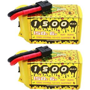 CNHL Speedy Pizza 1500mah 6S Lipo Battery 22.2V 150C مع STALL SILP FOR FPV RACING RC Quadcopter Airplane (2 عبوات)