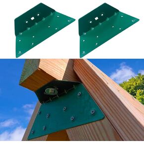 4 PCS EZ Frame Accessories Wooden Swing ، Bracket A-Frame for Swing Set Beam ، Fitting Swing ، دعم القوة العالية (الأخضر) ، 6-ZCP-4