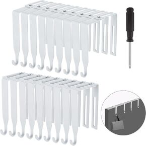 18 Pcs Adjustable Cubicle Hangers Universal Partition Hanger Metal Cubicle Hook, Cubicle Wall Hooks Fit Panels with 1.35 to 3.5 in Inch Thickness for Office Whiteboard, White