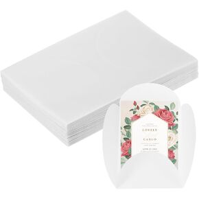Meccanixity 30 سترات حزمة Vellum ، 5 × 7 بوصة الورق الورق Round Round Vellum شفاف 53GSM لإكسسوارات دعوة الزفاف زفاف الاستحمام أعياد الميلاد