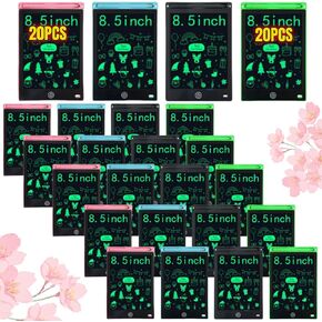 (20 pcs -8.5 بوصة) - LCD كتابة الكمبيوتر اللوحي للأطفال ، لوحة الرسم للأطفال الصغار 3-8 ، ألعاب للأطفال - LCD كتابة الكمبيوتر اللوحي للأطفال الأكبر - كتابة كمبيوتر لوحي لكتابة الفتاة (الأزرق/الأسود/اللون الوردي)