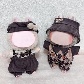 Clothes for Labubu Dolls 2 Set, Cute Hat & Outfit Set for Labubu 17cm Dolls, Adorable Dress-Up Accessories for Labubu Doll